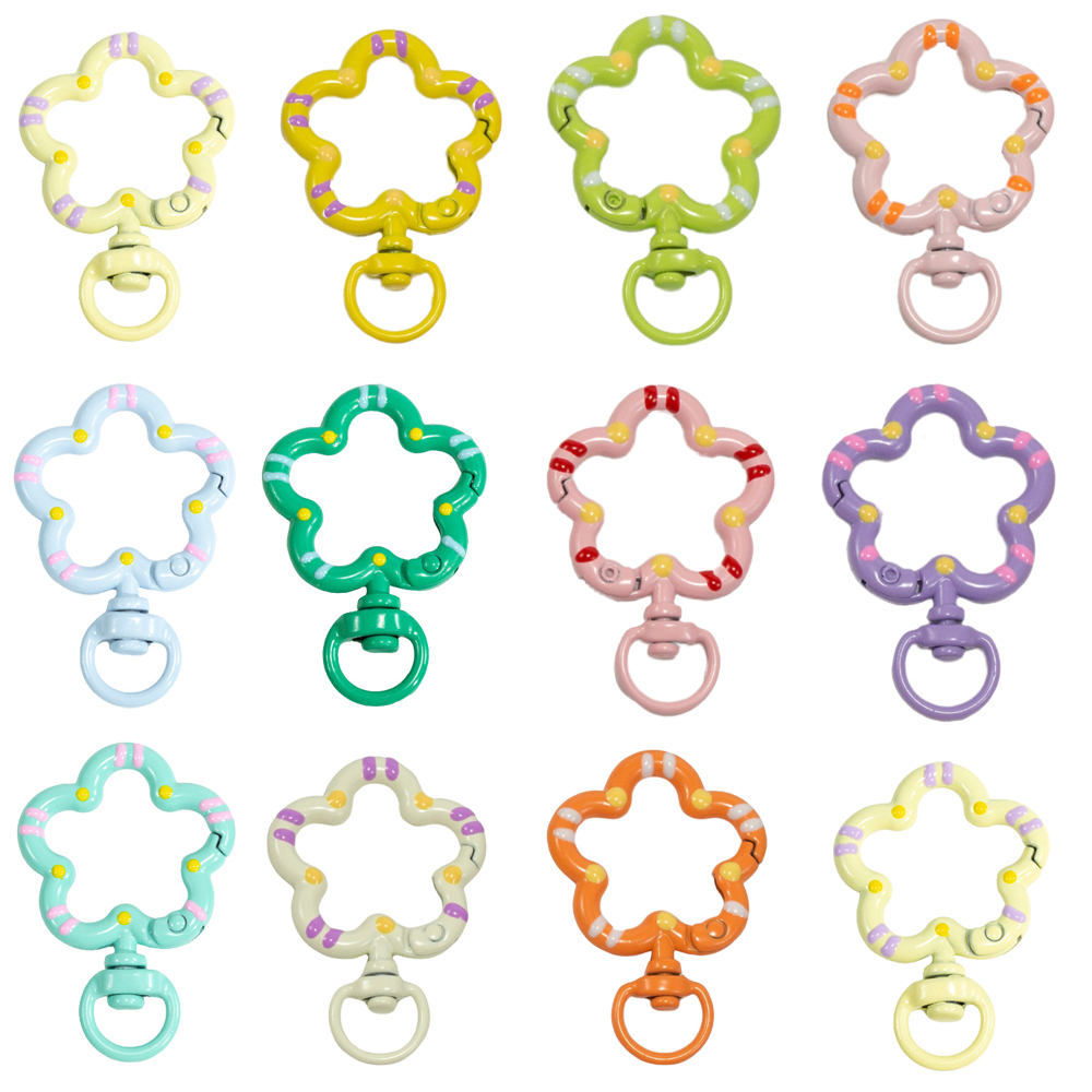 Jewelry Making Class - 5pcs Flower Metal Lobster Claw Clasps
