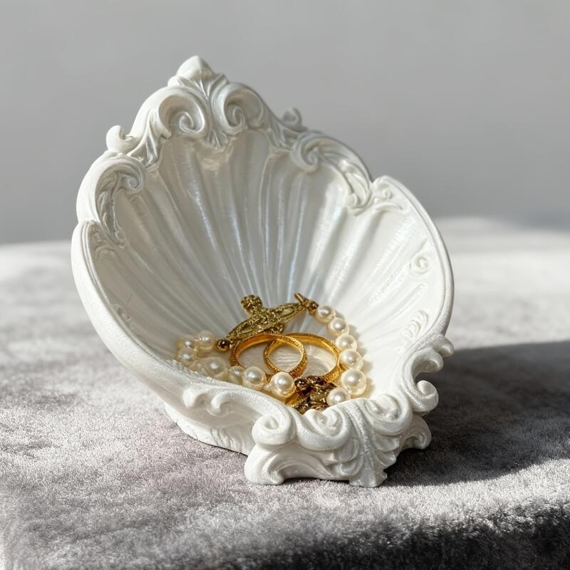 Jewelry Making Desk - Vintage Shell Shaped Embossed Jewelry Tray