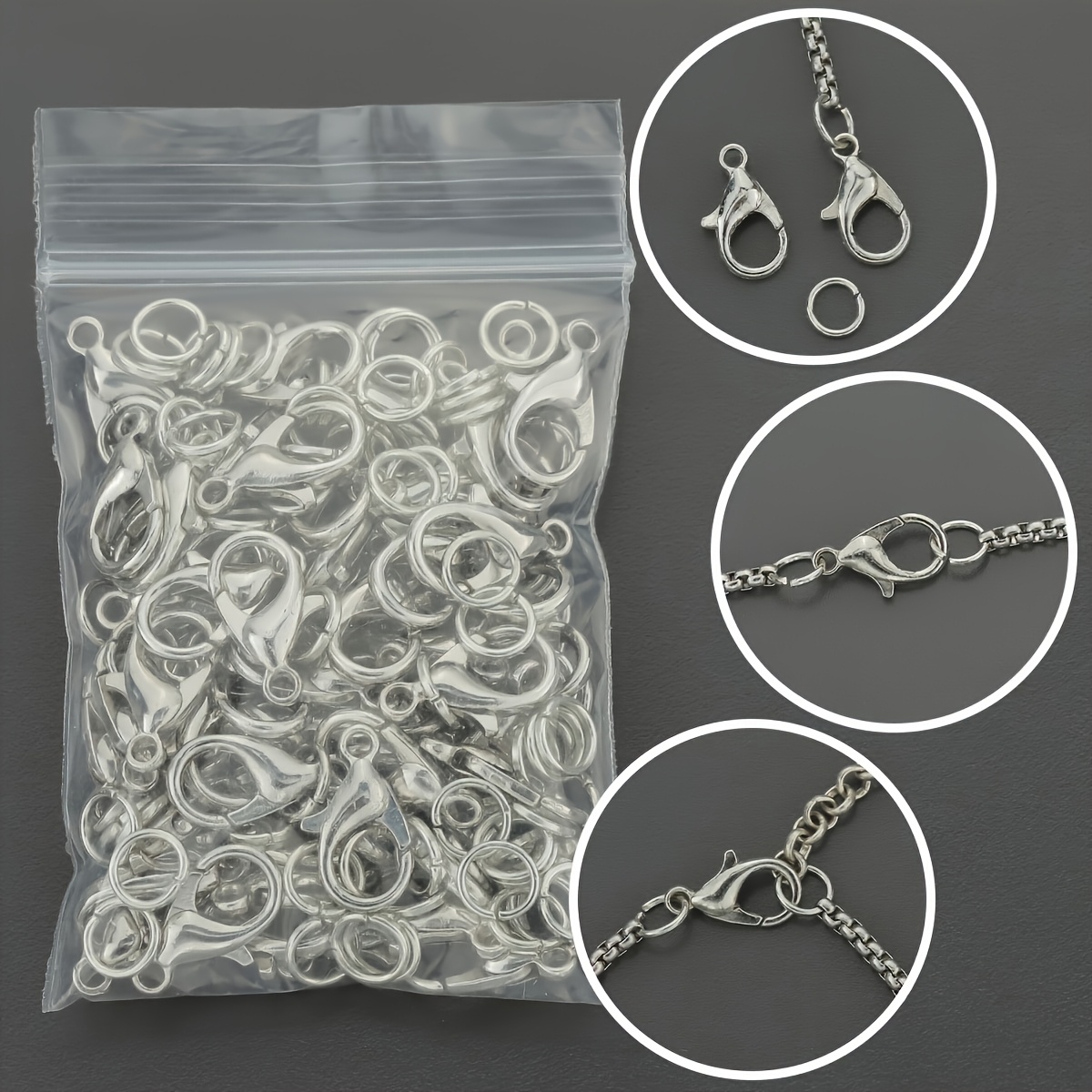 1/2/300pcs Lobster Clasps Open - Jewelry Making Jump Rings 评论和价格