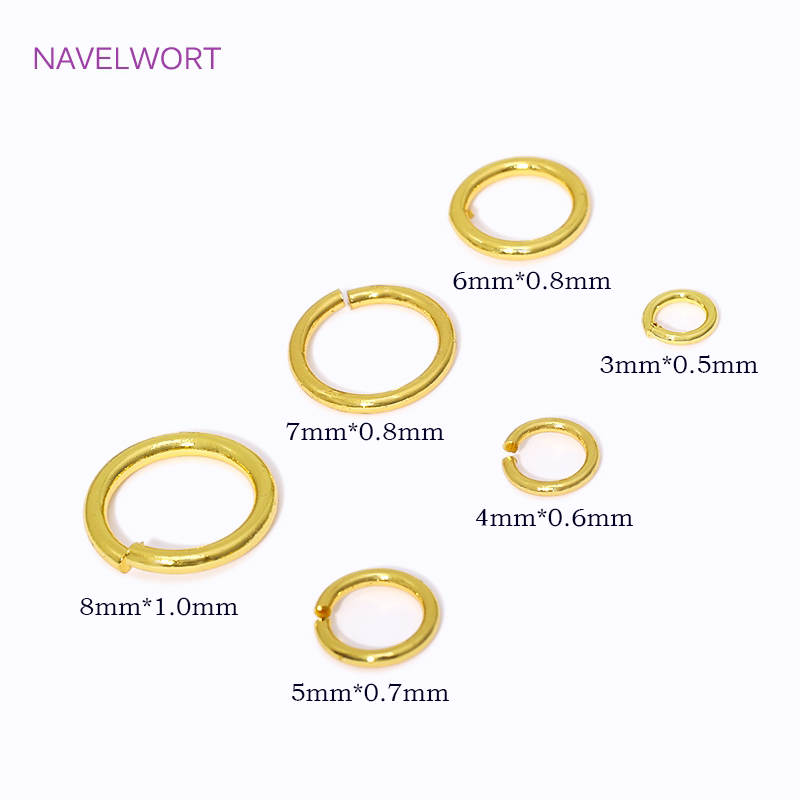 14K/18K Gold Plated Split Ring - Jewelry Making Jump Rings 评论和价格