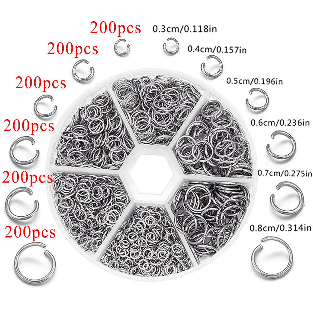 1200pcs Stainless Steel Jump R - Jewelry Making Jump Rings 评论和价格