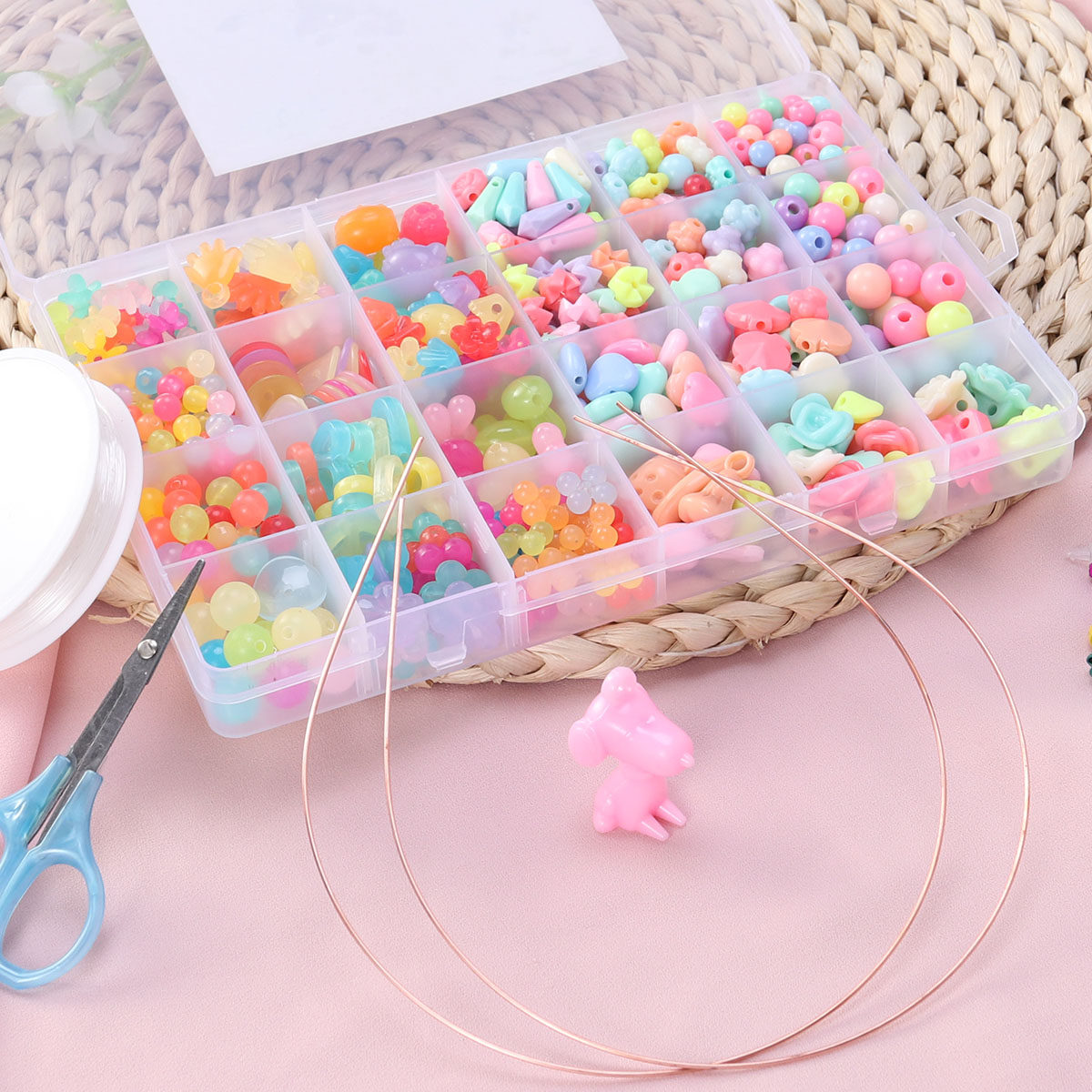 520Pcs DIY Beads Set for Jewel - Jewelry Making Kits For Kids 评论和价格