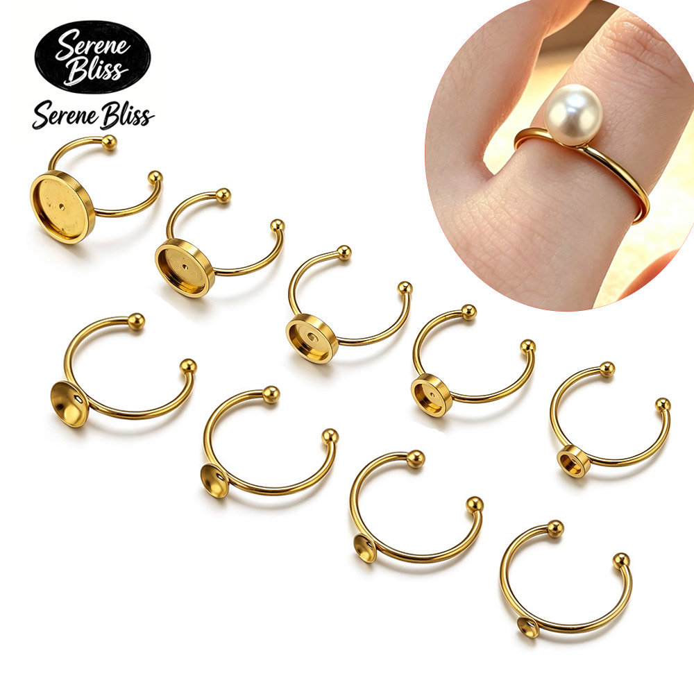 10pcs Stainless Steel Round Ad - Jewelry Making Stones 评论和价格