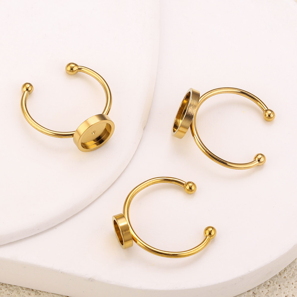 10pcs Stainless Steel Round Ad - Jewelry Making Stones 评论和价格