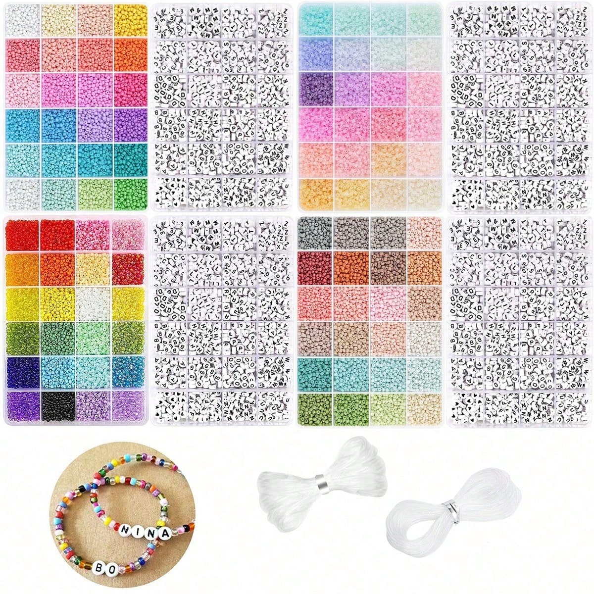 5760pcs 24 Grid Box 3mm Seed B - Jewelry Making Kits For Kids 评论和价格