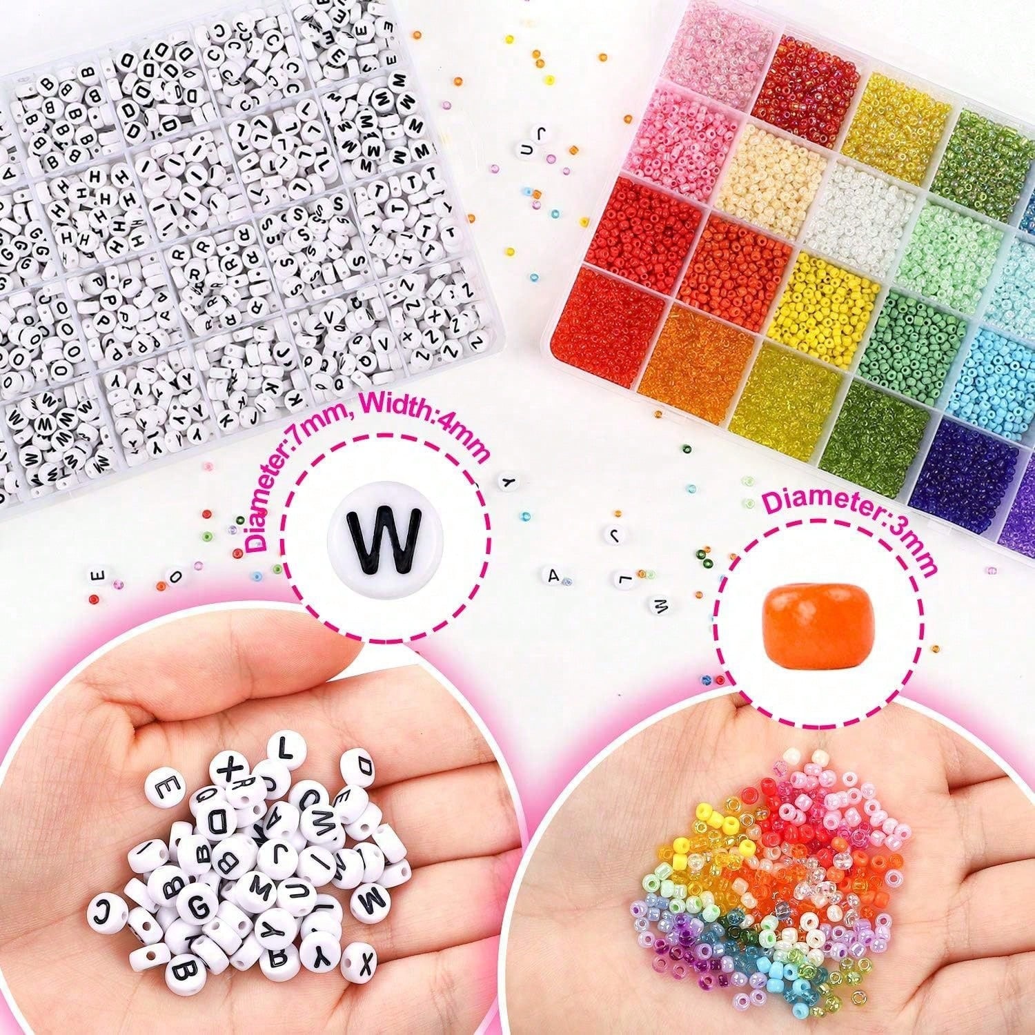 5760pcs 24 Grid Box 3mm Seed B - Jewelry Making Kits For Kids 评论和价格