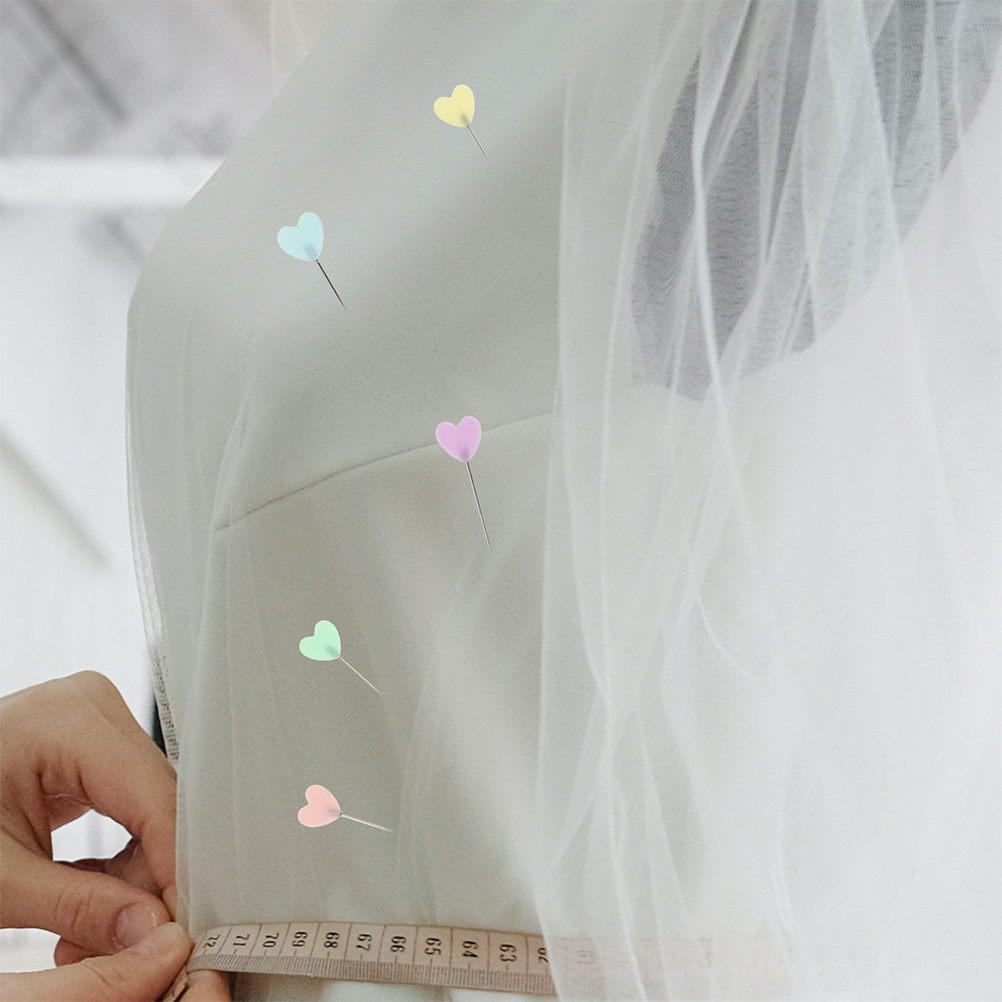 400Pcs Heart-Shaped Sewing Pin - Jewelry Making Head Pins 评论和价格