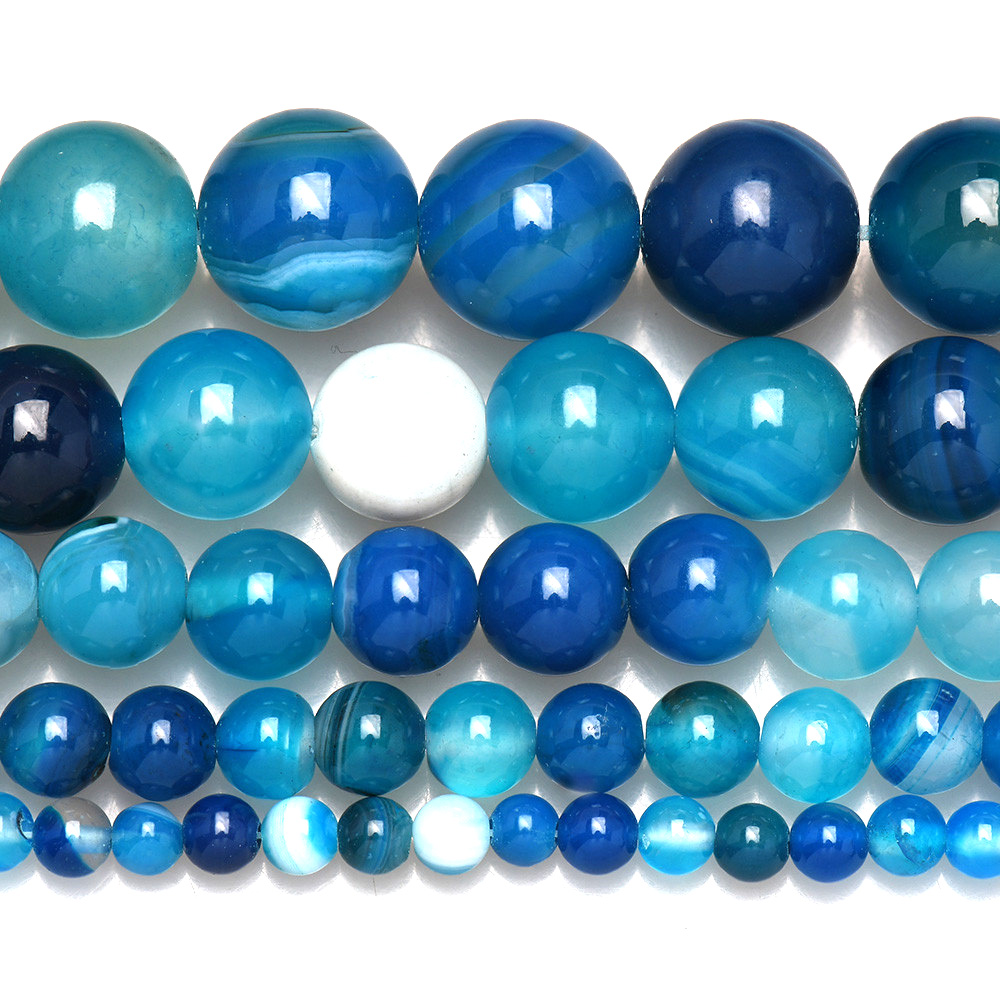 Natural Stone Banded Blue Lace - Jewelry Making Stones 评论和价格