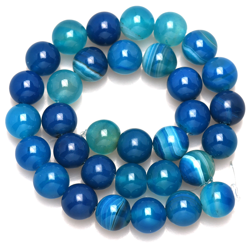 Natural Stone Banded Blue Lace - Jewelry Making Stones 评论和价格