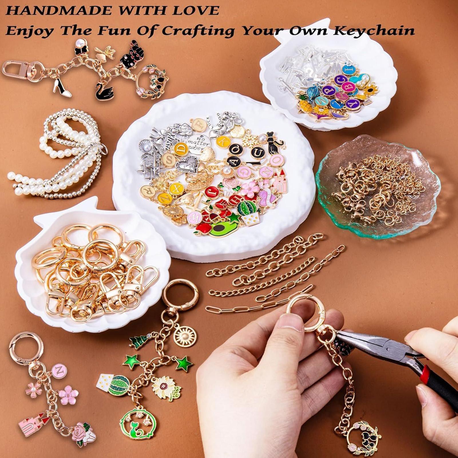 325 Pieces Bag Charm Keychain  - Jewelry Making Party For Adults 评论和价格