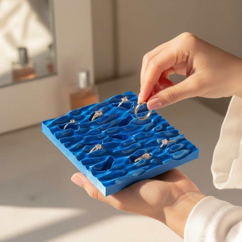 Sea Wave Ring Display Plates C - Jewelry Making Desk 评论和价格