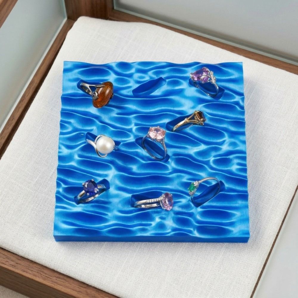Sea Wave Ring Display Plates C - Jewelry Making Desk 评论和价格