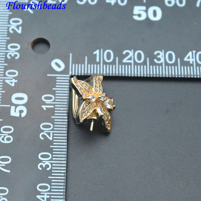 30pc Pin Style CZ Paved Flower - Jewelry Making Kits 评论和价格