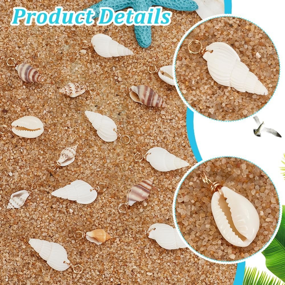 100pcs 4 Styles Natural Shell  - Jewelry Making Kits 评论和价格
