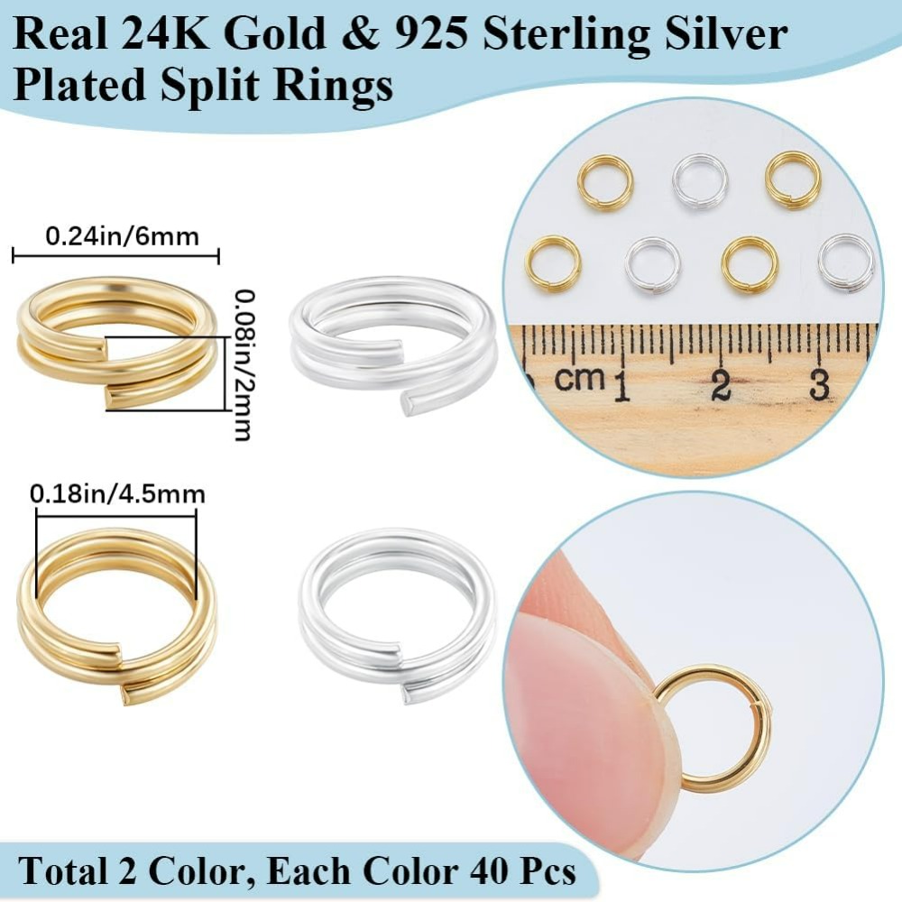 1 Box 80Pcs Split Jump Ring 24 - Jewelry Making Jump Rings 评论和价格