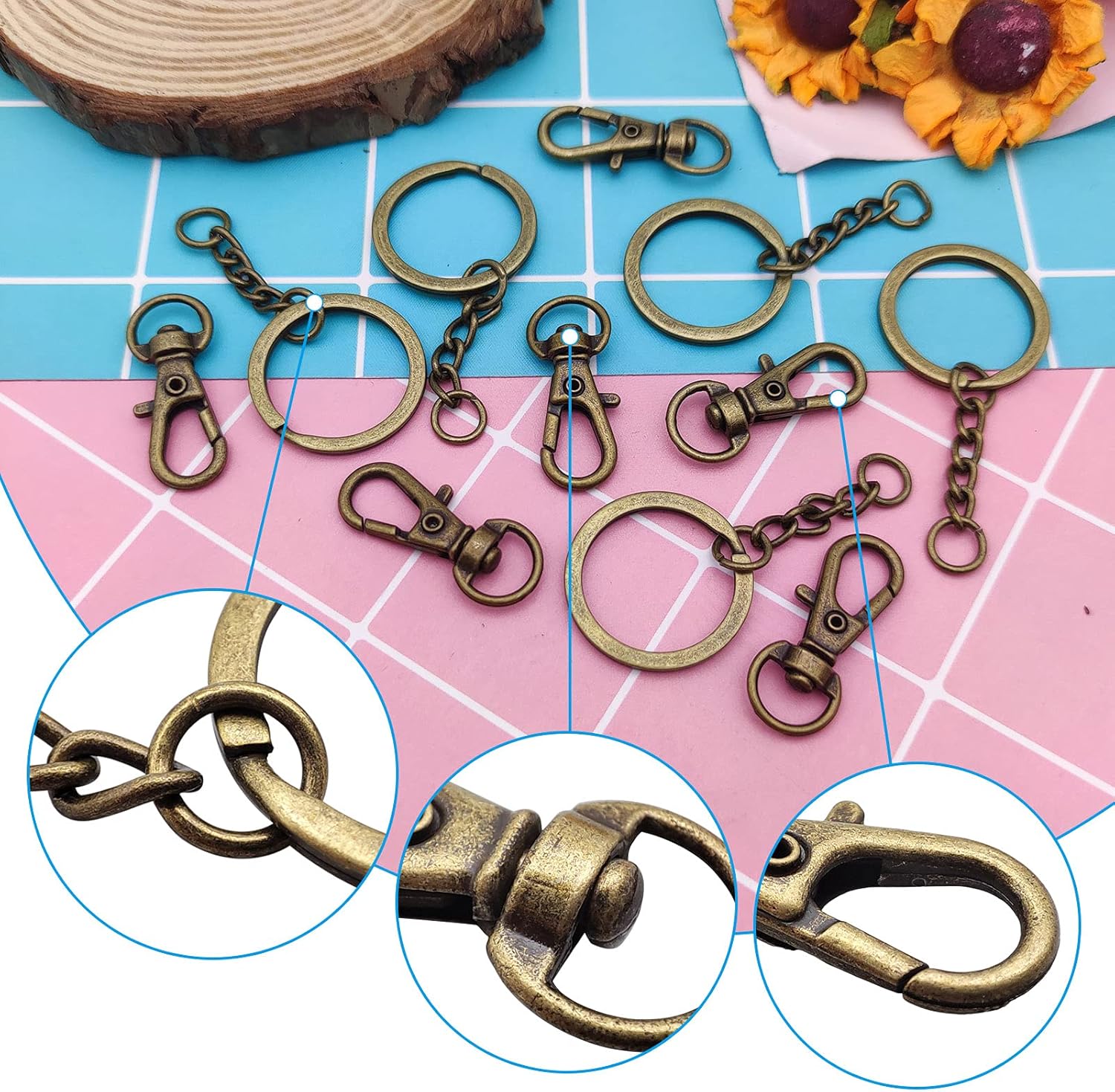 15/30 Set Swivel Lobster Clasp - Jewelry Making Jump Rings 评论和价格