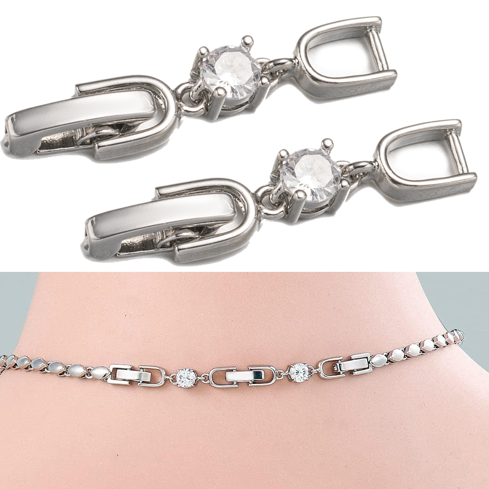 5pcs White Gold Plated Crystal - Jewelry Making Kits 评论和价格