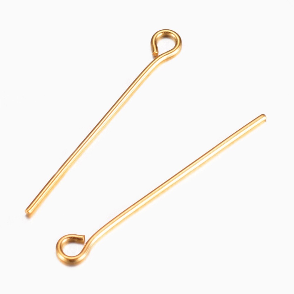 20Pcs Golden Stainless Steel E - Jewelry Making Head Pins 评论和价格