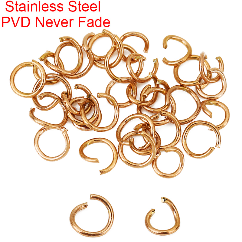 100pcs Rose Gold Plated Stainl - Jewelry Making Jump Rings 评论和价格
