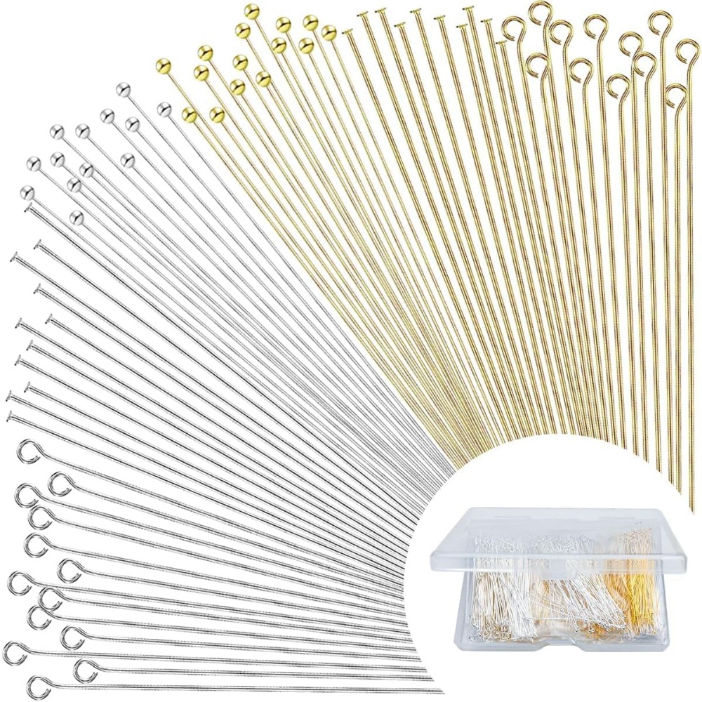600pcs Flat Head Eye Bead Pins - Jewelry Making Head Pins 评论和价格