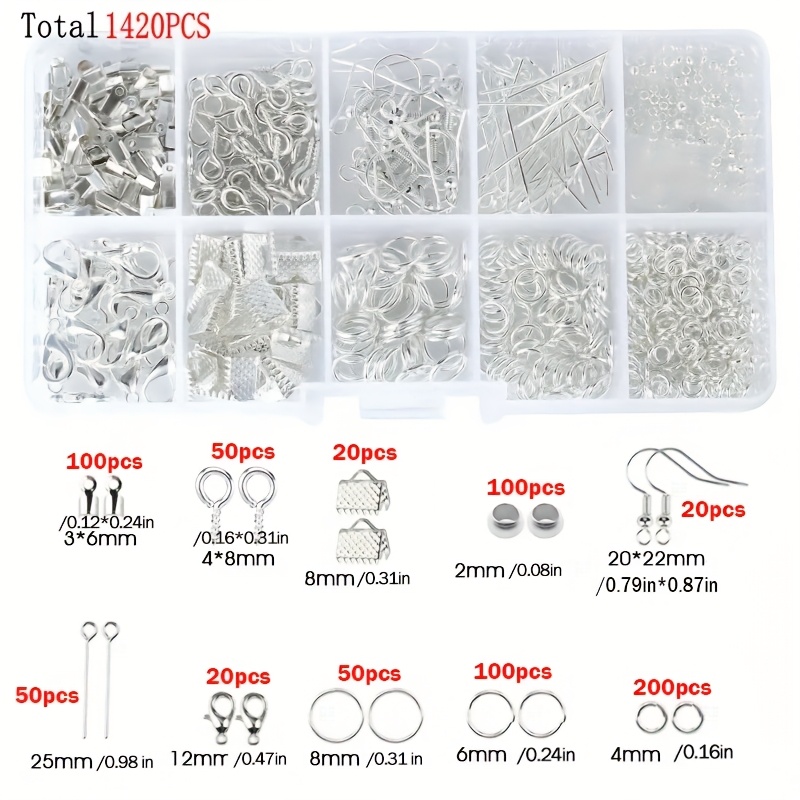 1420pcs 1box Jewelry Findings  - Jewelry Making Jump Rings 评论和价格
