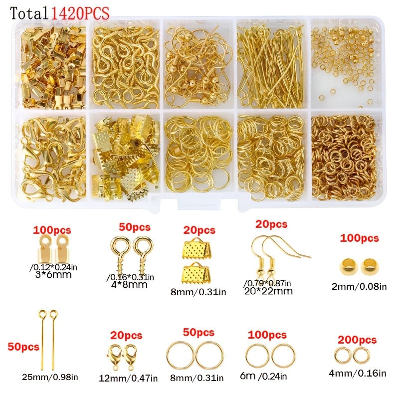 1420pcs 1box Jewelry Findings  - Jewelry Making Jump Rings 评论和价格