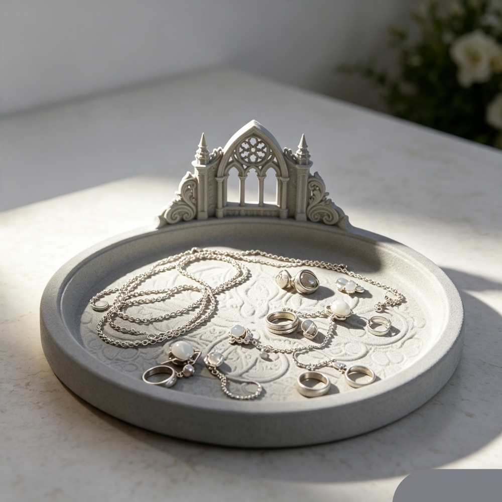 3D Printed White Gothic Cathed - Jewelry Making Desk 评论和价格