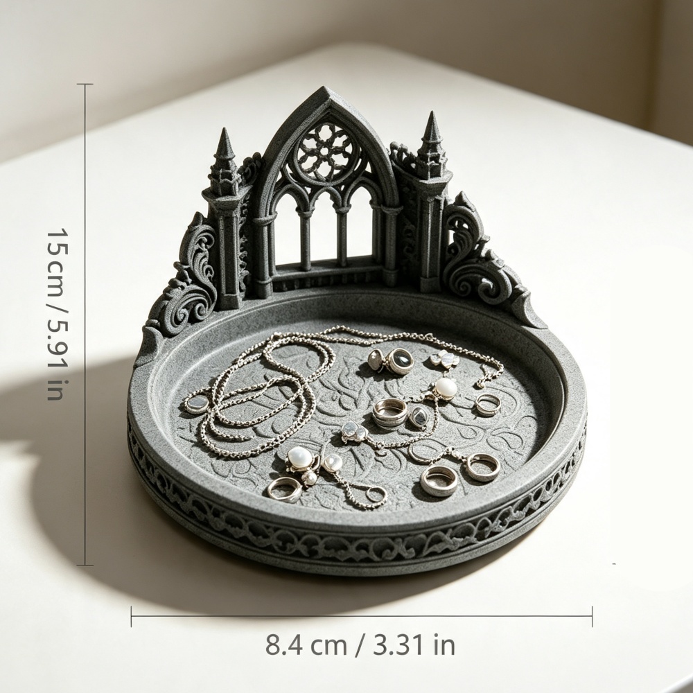 3D Printed White Gothic Cathed - Jewelry Making Desk 评论和价格