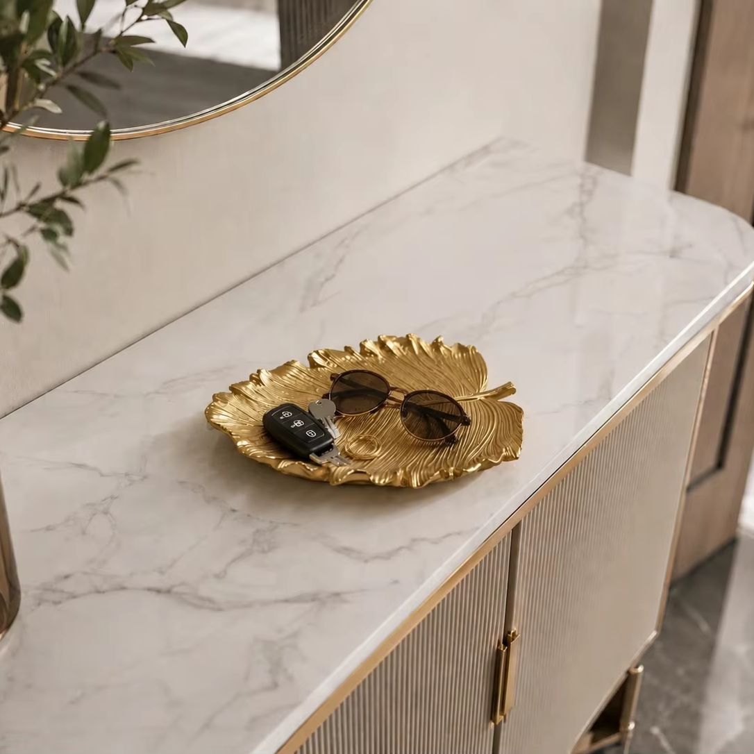 Light Luxury Golden Leaf Stora - Jewelry Making Desk 评论和价格